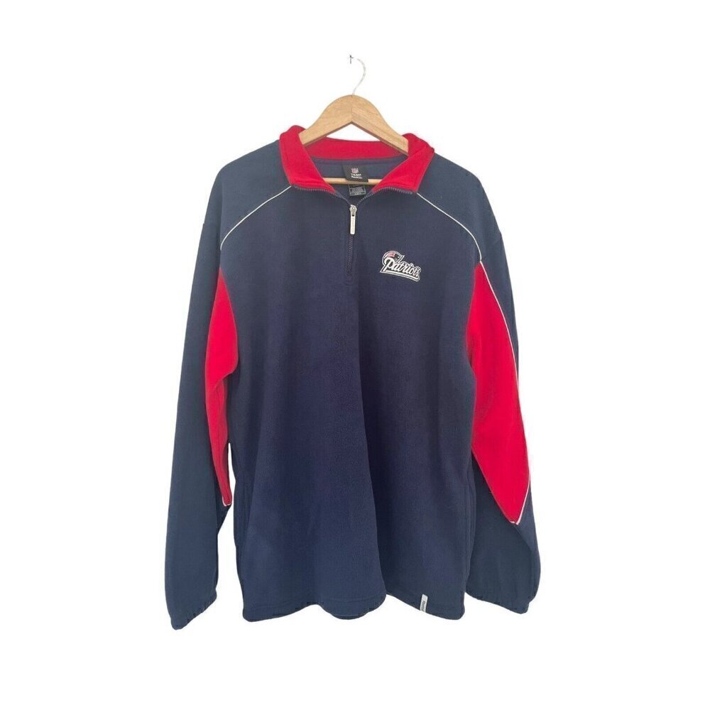 NFL Team Apparel Reebok Men's Sz XL Blue Patriots Fleece Pullover Jacket